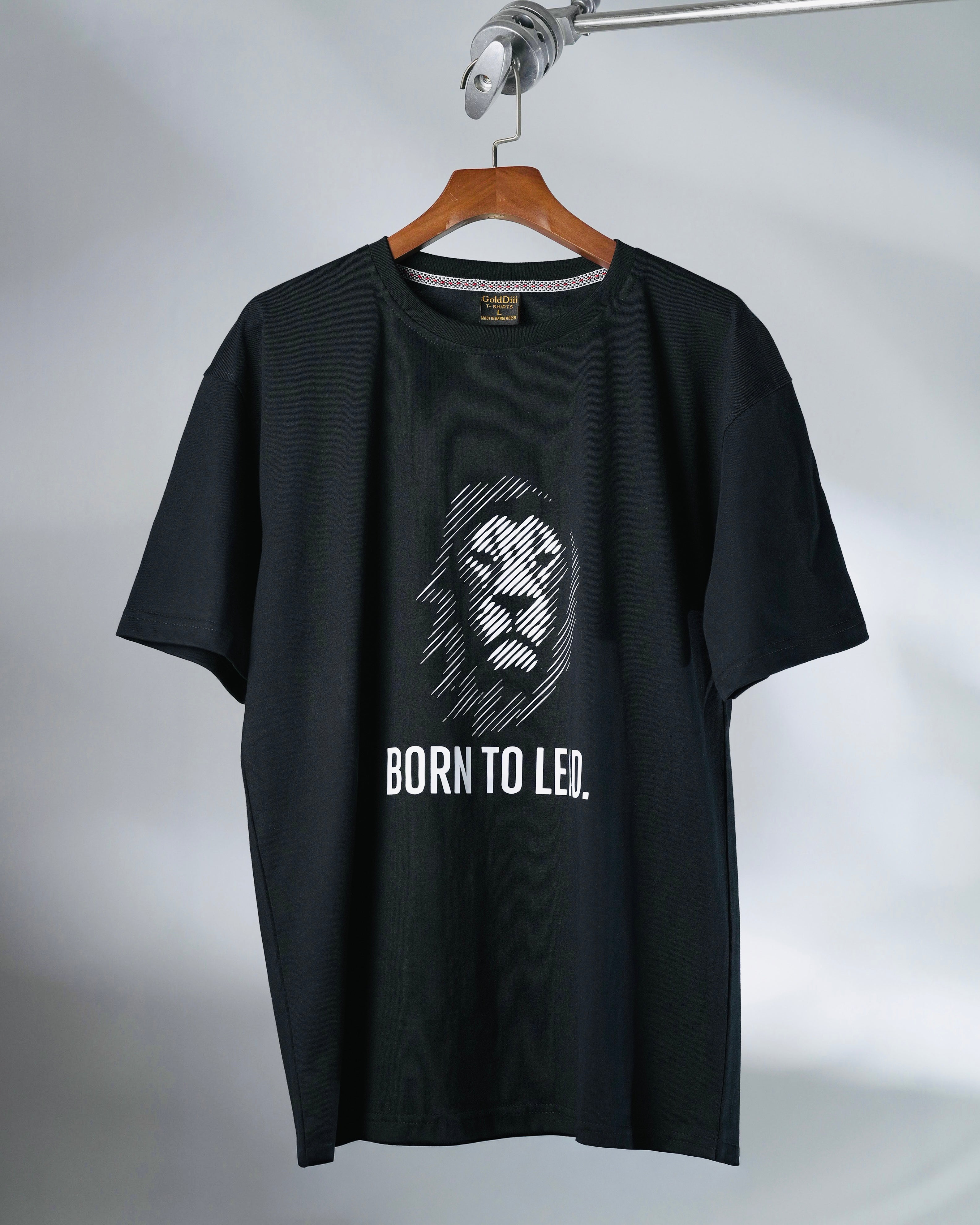 GoldDiii “Born To Lead” Premium Relaxed Fit Graphic T-Shirt — Black