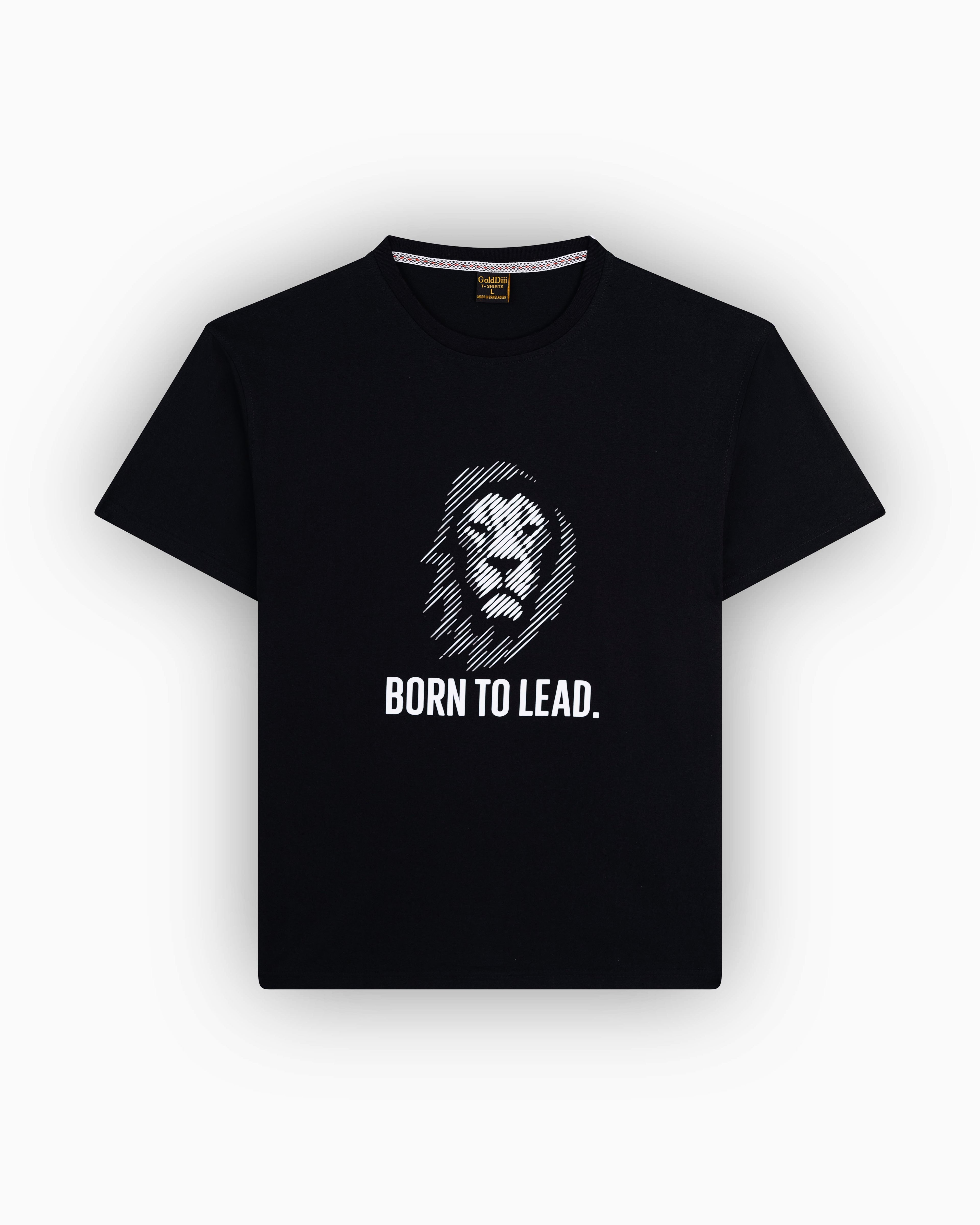 GoldDiii “Born To Lead” Premium Relaxed Fit Graphic T-Shirt — Black