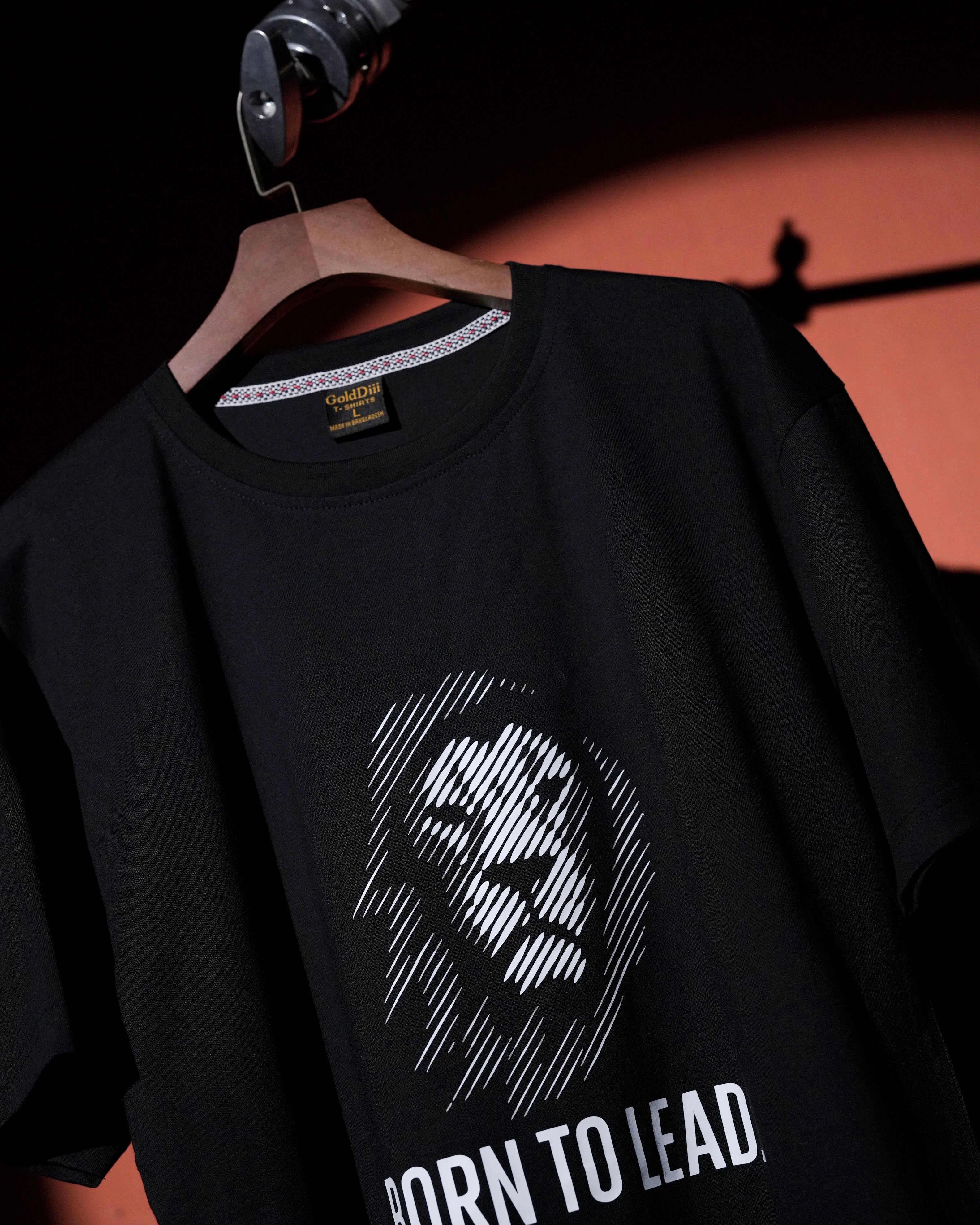 GoldDiii “Born To Lead” Premium Relaxed Fit Graphic T-Shirt — Black